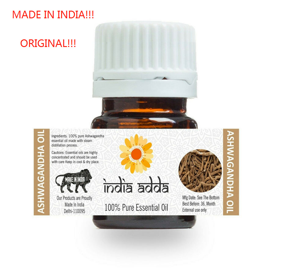 ASHWAGANDHA ESSENTIAL OIL PURE & NATURAL UNDILUTED 3 ML TO 100 ML FROM INDIA